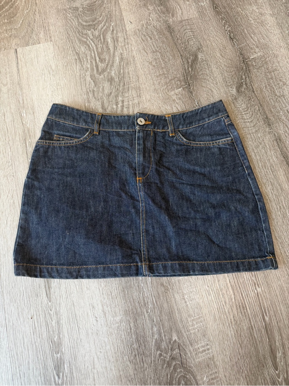 Classic Dark Blue Denim Mini Skirt - Women's